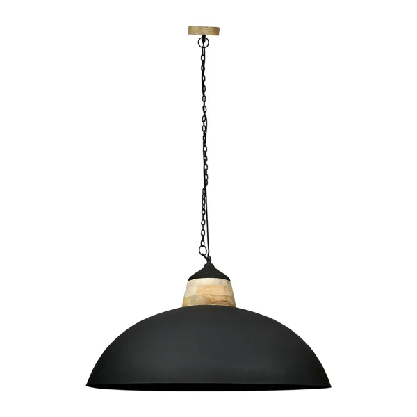 Côté Table Suspension En Fer Noir Et Manguier D83cm Noir Mat – Ferese 3