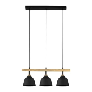 Côté Table Suspension 3 Feux En Fer Et Manguier L121cm Noir Mat – Ferese 8