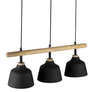 Côté Table Suspension 3 Feux En Fer Et Manguier L121cm Noir Mat – Ferese 10