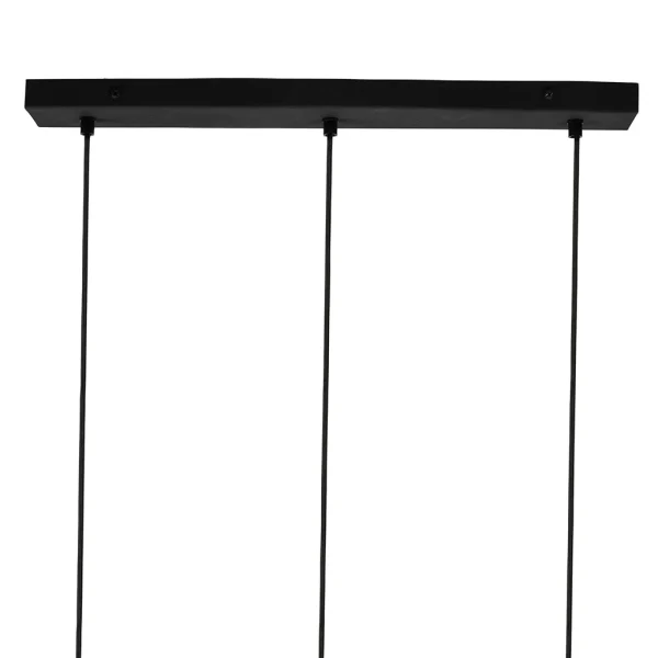 Côté Table Suspension 3 Feux En Fer Et Manguier L121cm Noir Mat – Ferese 5