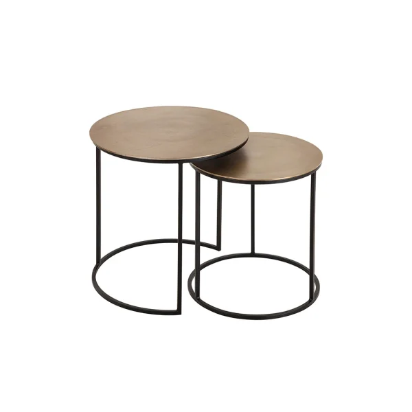 Côté Table Tables D’appoint Gigogne (x2) En Fer Doré – Felia 1