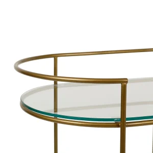 Côté Table Desserte à Roulette En Fer Doré Et Verre – Lardéco 11