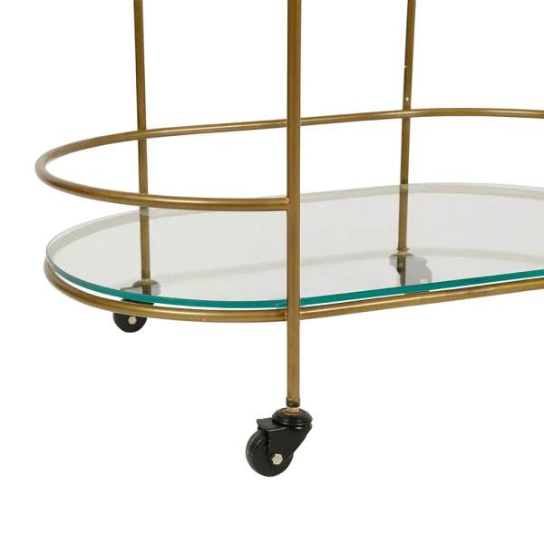 Côté Table Desserte à Roulette En Fer Doré Et Verre – Lardéco 6