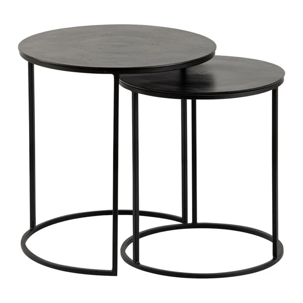 Côté Table Tables D’appoint Gigogne (x2) En Fer Noir – Felia 1