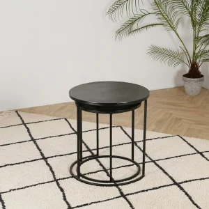 Côté Table Tables D’appoint Gigogne (x2) En Fer Noir – Felia 12