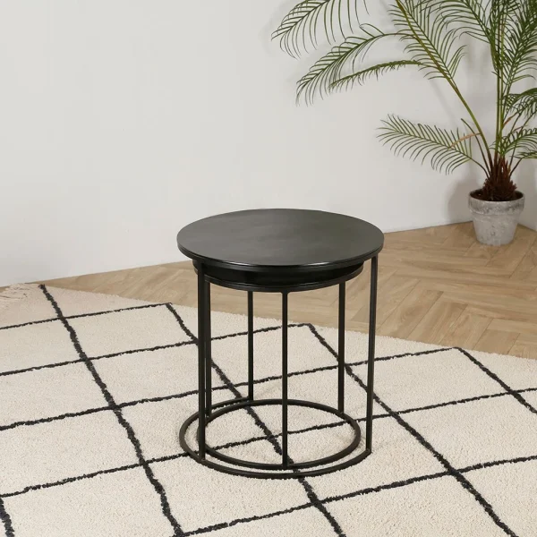 Côté Table Tables D’appoint Gigogne (x2) En Fer Noir – Felia 4