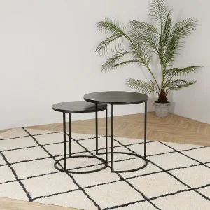 Côté Table Tables D’appoint Gigogne (x2) En Fer Noir – Felia 14