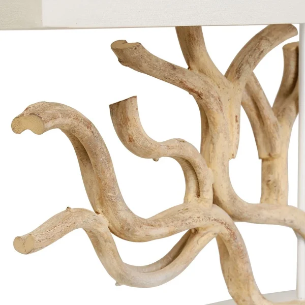 Côté Table Lampe En Bois De Vigne Et Lin Blanc H59cm – Coral 3