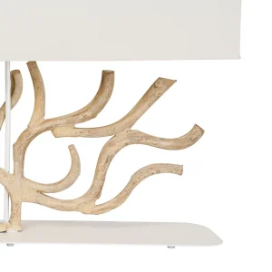 Côté Table Lampe En Bois De Vigne Et Lin Blanc H59cm – Coral 14