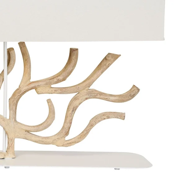 Côté Table Lampe En Bois De Vigne Et Lin Blanc H59cm – Coral 5