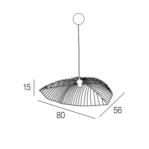 Corep Suspension En Métal Filaire D80cm Noir – Leaf 15