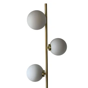 Opjet Lampadaire En Métal H152cm 3 Globes En Verre Opaline Doré – Edmond 16