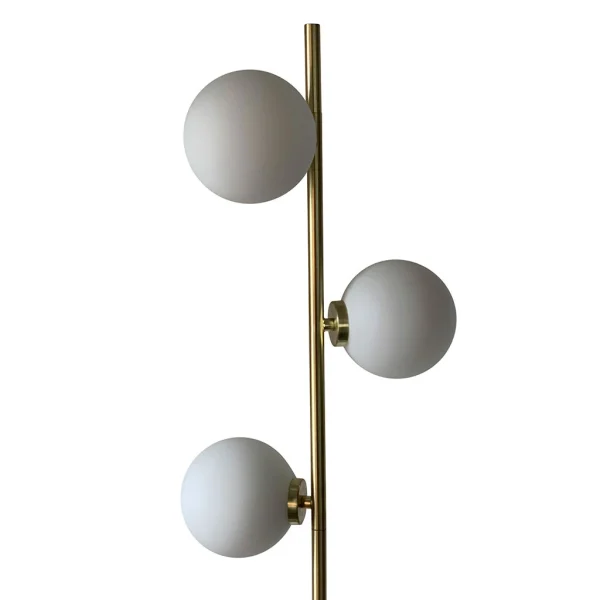 Opjet Lampadaire En Métal H152cm 3 Globes En Verre Opaline Doré – Edmond 5