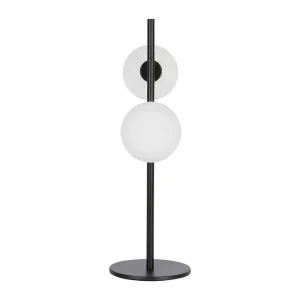 Opjet Lampe En Métal 2 Globes En Verre H53cm Noir – Edmond 12