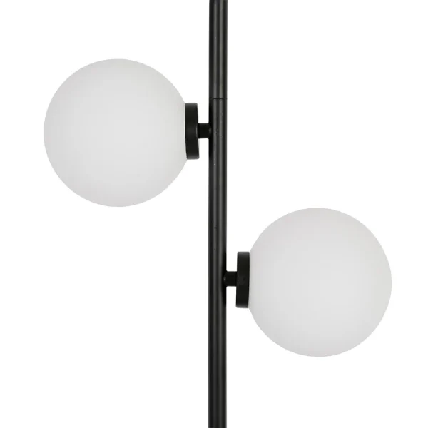 Opjet Lampe En Métal 2 Globes En Verre H53cm Noir – Edmond 5