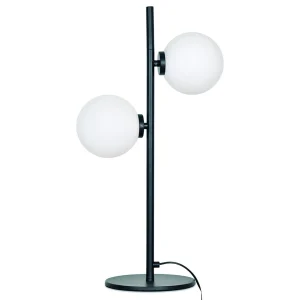 Opjet Lampe En Métal 2 Globes En Verre H53cm Noir – Edmond 10