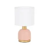 Corep Lampe En Métal H26cm Rose Et Blanc – Ines 14