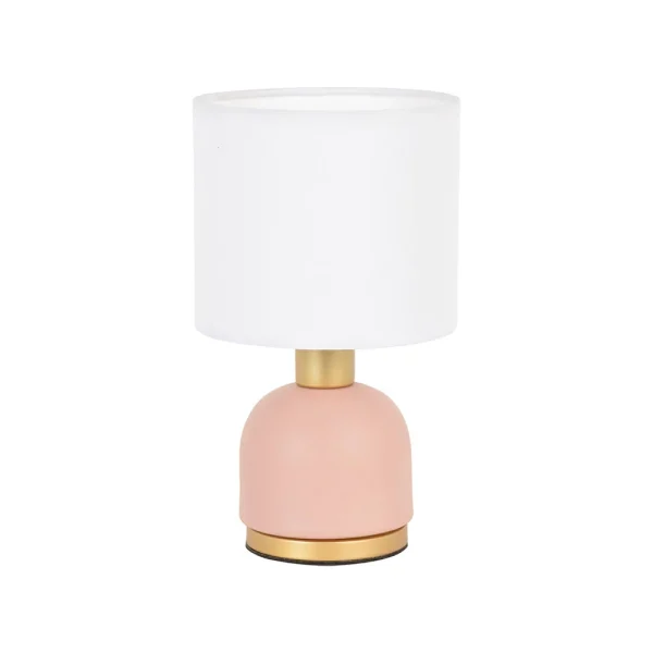 Corep Lampe En Métal H26cm Rose Et Blanc – Ines 1