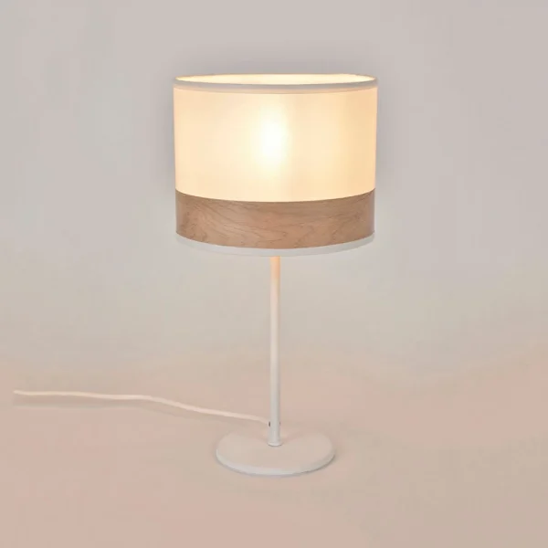 Corep Lampe En Métal Et Coton H36cm Blanc – Raito 4