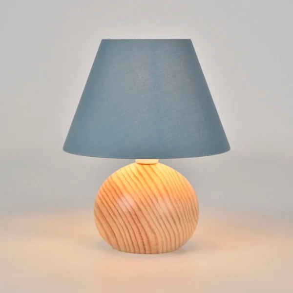 Corep Lampe En Bois Et Coton H24cm Pétrole – Rondo 4