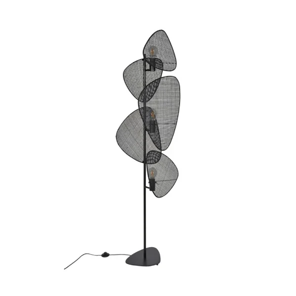 Market Set Lampadaire En Metal Et Cannage H179cm Noir – Screen 1