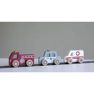 Little Dutch Set Ambulance, Camion De Pompiers, Voiture De Police 16