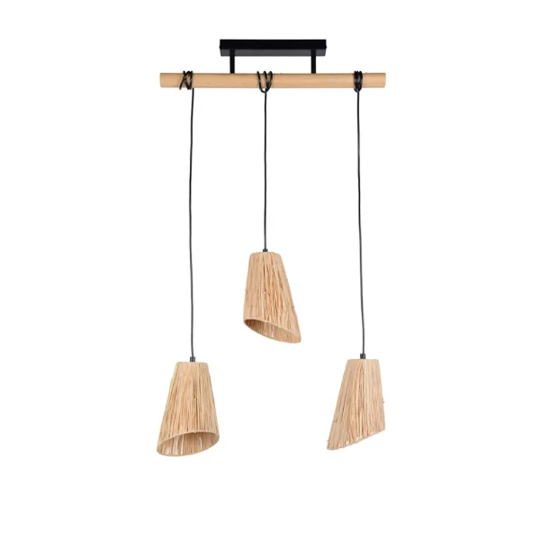 Corep Suspension 3 Lumières En Raphia L55cm Naturel – Playa 1