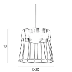 Corep Suspension En Métal Et Rotin D20cm Noir Mat – Indah 12