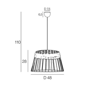 Corep Suspension En Métal Et Rotin D48cm Noir Mat – Indah 12