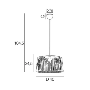 Corep Suspension En Bambou D41cm Noir – Thaya 12