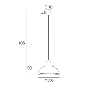 Corep Suspension En Métal D35cm Noir Mat – Marcel 12