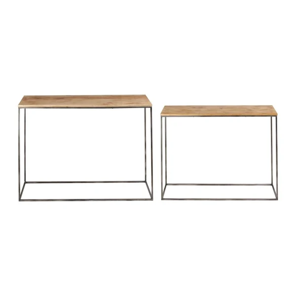 SEMA DESIGN Set De 2 Consoles Heribel Naturel , Gris En Manguier 1