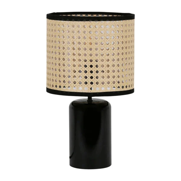 SEMA DESIGN Lampe à Pose Cannage H35.5cm Noir – Solor 1