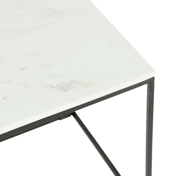 SEMA DESIGN Table Gigogne (x2) En Marbre Blanc Et Fer Noir – Eskela 5