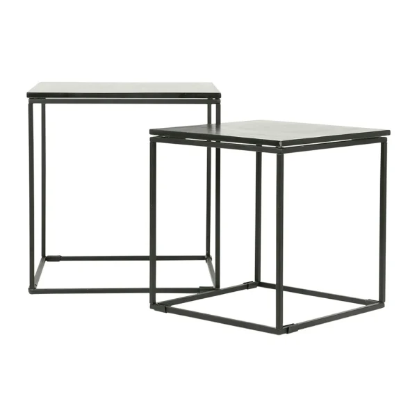 SEMA DESIGN Table Gigogne (x2) Carré En Fer Noir – Carre 1