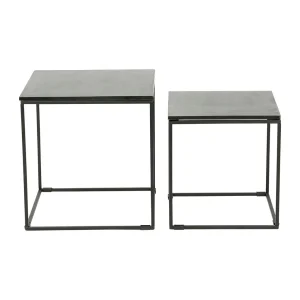 SEMA DESIGN Table Gigogne (x2) Carré En Fer Noir – Carre 11